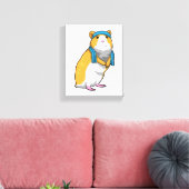 Hamster bij Fitness met handdoek Canvas Afdruk (Insitu (Woonkamer))