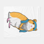 Hamster bij Fitness met handdoek Fleece Deken (Voorkant (Horizontaal))