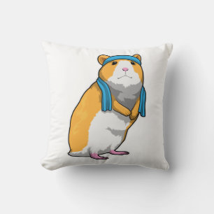 Hamster bij Fitness met handdoek Kussen
