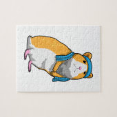 Hamster bij Fitness met handdoek Legpuzzel (Horizontaal)
