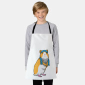 Hamster bij Fitness met handdoek Schort (Gedragen)