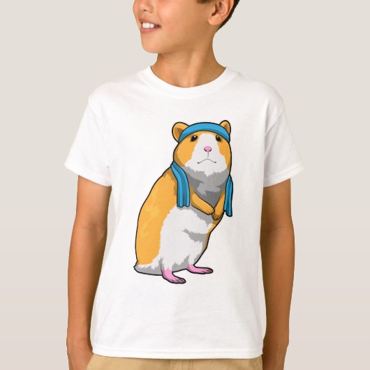 Hamster bij Fitness met handdoek T-shirt (Voorkant)