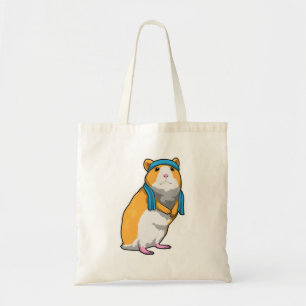 Hamster bij Fitness met handdoek Tote Bag