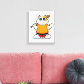 Hamster bij honkbal met honkbalknuppel canvas afdruk (Insitu (Woonkamer))