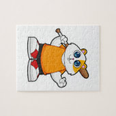 Hamster bij honkbal met honkbalknuppel legpuzzel (Horizontaal)