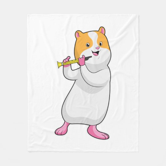 Hamster bij muziek met fluit fleece deken (Voorkant)