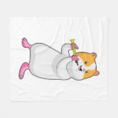 Hamster bij muziek met fluit fleece deken (Voorkant (Horizontaal))
