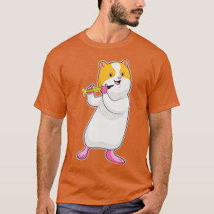 Hamster bij Muziek met Flute T-shirt