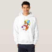 Hamster bij Regen met Umbrella Hoodie (Voorkant volledig)