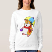 Hamster bij Regen met Umbrella Trui (Voorkant)