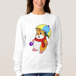 Hamster bij Regen met Umbrella Trui