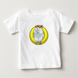 Hamster bij zwemmen met Swim ring