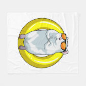 Hamster bij zwemmen met Swim ring Fleece Deken (Voorkant (Horizontaal))