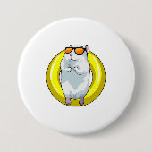 Hamster bij zwemmen met Swim ring Ronde Button 7,6 Cm (Voorkant)