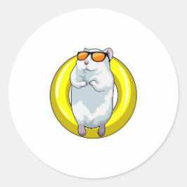 Hamster bij zwemmen met Swim ring Ronde Sticker