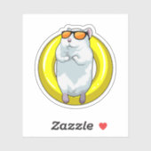 Hamster bij zwemmen met Swim ring Sticker (Vel)