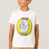 Hamster bij zwemmen met Swim ring T-shirt (Voorkant)