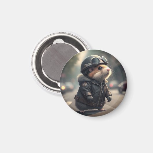 Hamster Biker Magneet (Voorkant / Achterkant)