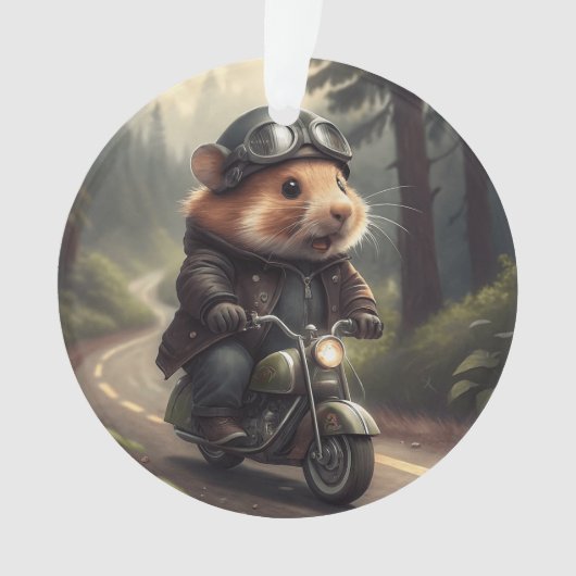 Hamster Biker Ornament (voorkant)