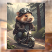 Hamster Biker Raamsticker (Vel 2)