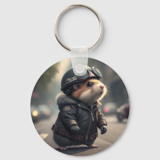 Hamster Biker Sleutelhanger (Voorkant)