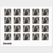 Hamster Biker Vierkante Sticker (Vel)
