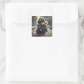 Hamster Biker Vierkante Sticker (Tas)