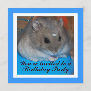 Hamster Birthday Party Invitation Kaart