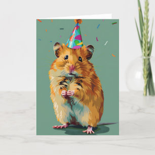 Hamster Birthday Party Wenskaart Bedankkaart