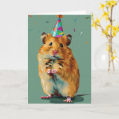 Hamster Birthday Party Wenskaart Kaart (Gele Bloem)