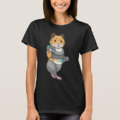 Hamster Bodybuilder Dumbbell Fitness T-shirt (Voorkant)