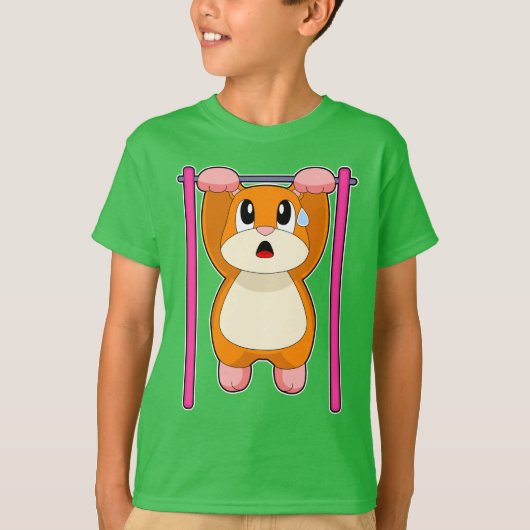 Hamster Bodybuilder Optrekken Bodybuilding T-shirt (Voorkant)