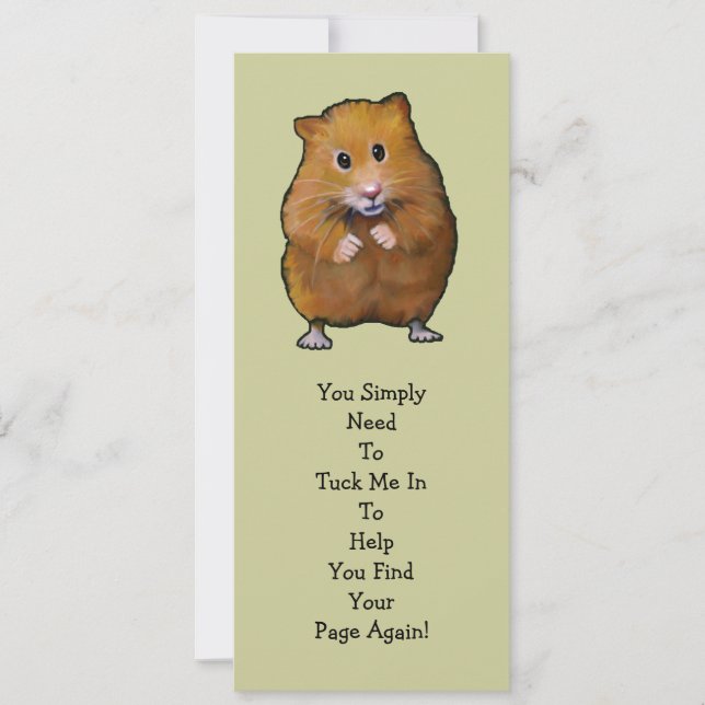 HAMSTER BOOK MARK: "Tuck ME IN" (Voorkant)