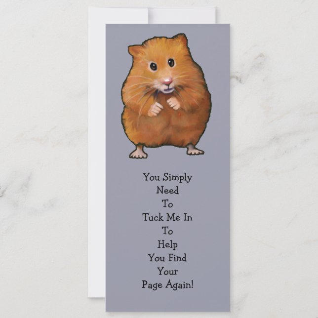 HAMSTER BOOK MARK: "Tuck ME IN" (Voorkant)