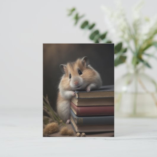 Hamster & Books Briefkaart (Staand voorkant)