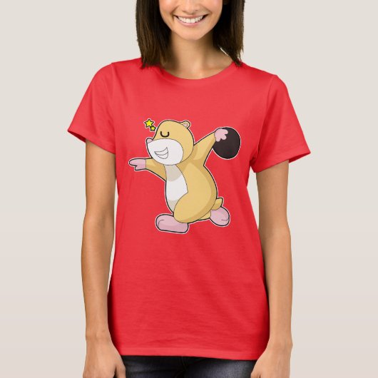Hamster Bowling bal T-shirt (Voorkant)