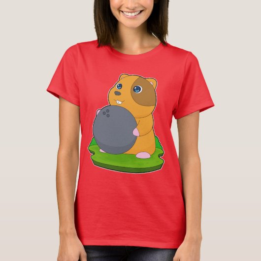 Hamster Bowling bal T-shirt (Voorkant)