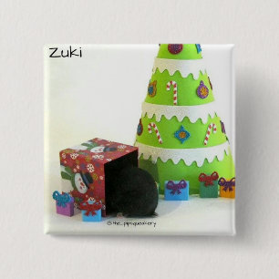 Hamster Butt. Vierkante Button 5,1 Cm