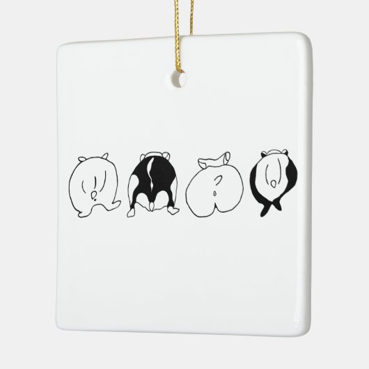 Hamster Butts Keramisch Ornament (Links)