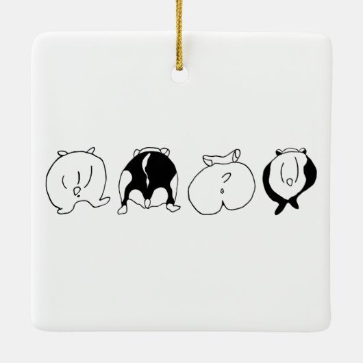 Hamster Butts Keramisch Ornament (Achterkant)
