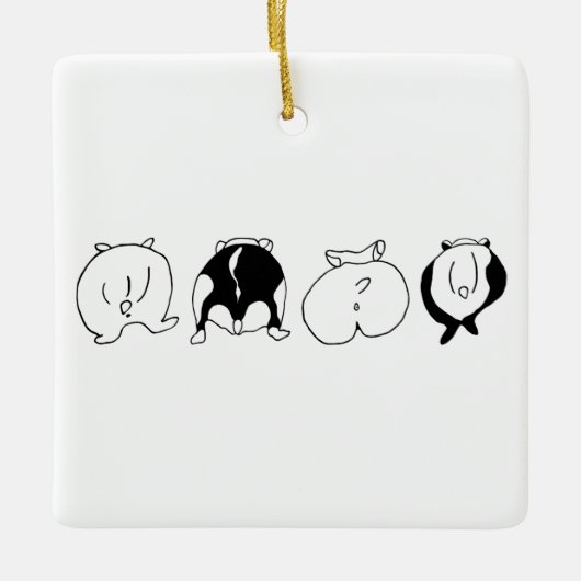 Hamster Butts Keramisch Ornament (Voorkant)