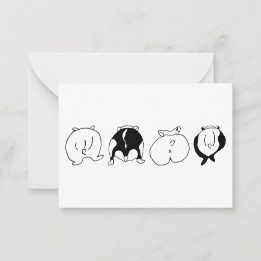 Hamster Butts Notitiekaartje (Voorkant)