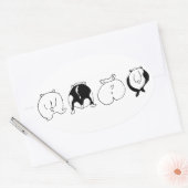 Hamster Butts Ovale Sticker (Envelop)