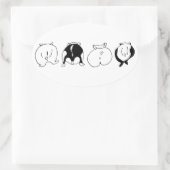 Hamster Butts Ovale Sticker (Tas)