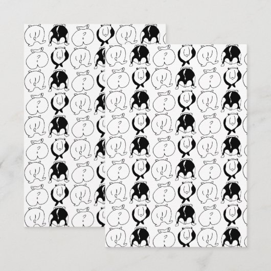 Hamster Butts Pattern Bedankkaart (Voorkant / Achterkant)