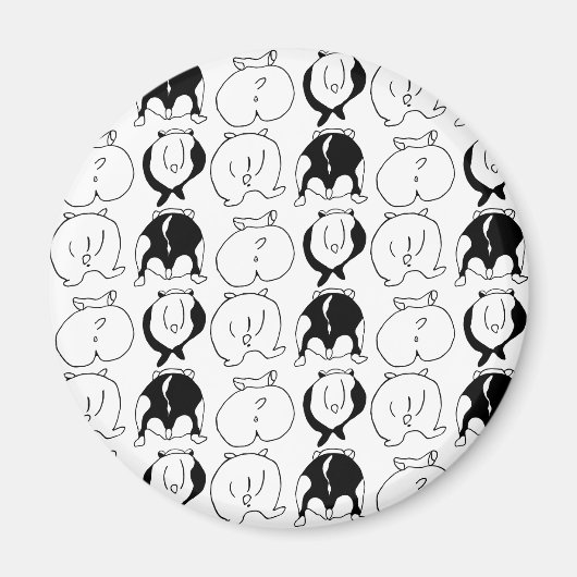 Hamster Butts Pattern Magneet (Voorkant)