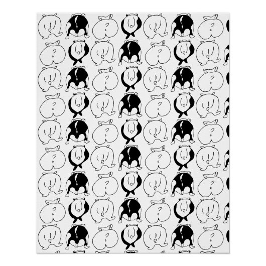 Hamster Butts Pattern Perfect Poster (Voorkant)