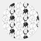 Hamster Butts Pattern Ronde Sticker (Voorkant)