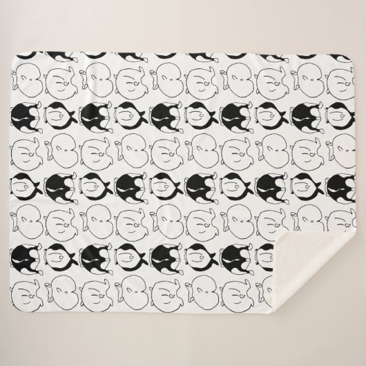 Hamster Butts Pattern Sherpa Deken (Voorkant (horizontaal))