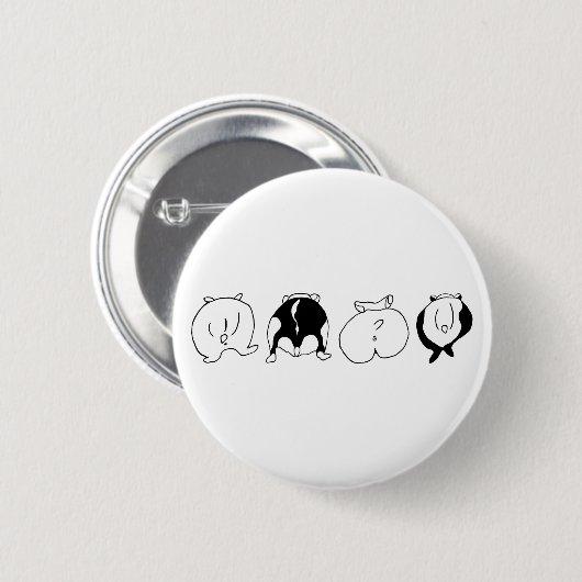 Hamster Butts Ronde Button 5,7 Cm (Voorkant /achterkant)